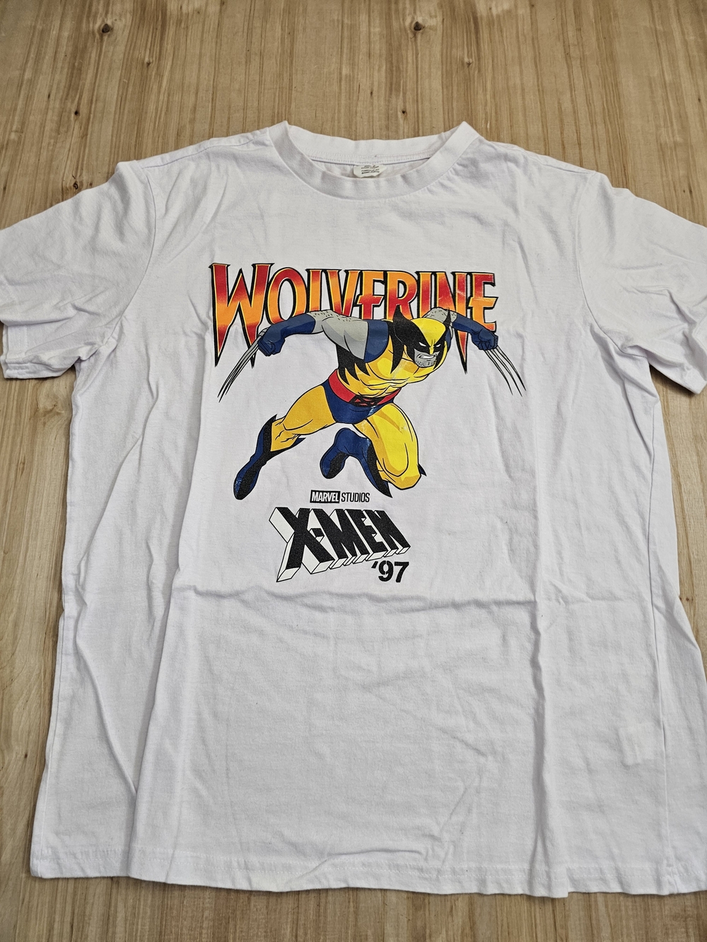 Marvel Wolverine Graphic Tee - White with Yellow & Blue Print